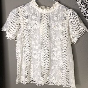 Lace white blouse